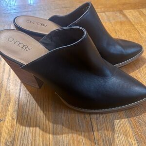 Abound Black Leather Mules